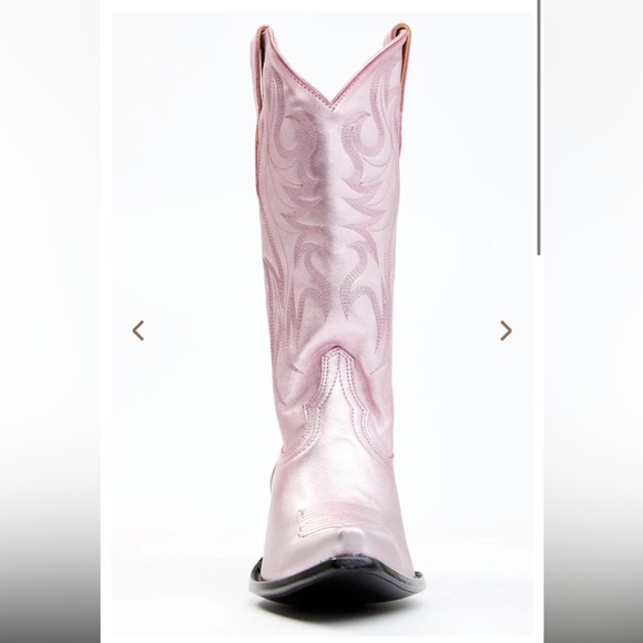 IDYLLWIND Rose Pink Metallic Leather Cowboy Boots Sz 11 - Picture 2 of 4